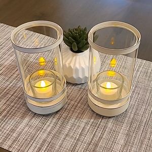 Distressed Farmhouse-Look Votives (2)